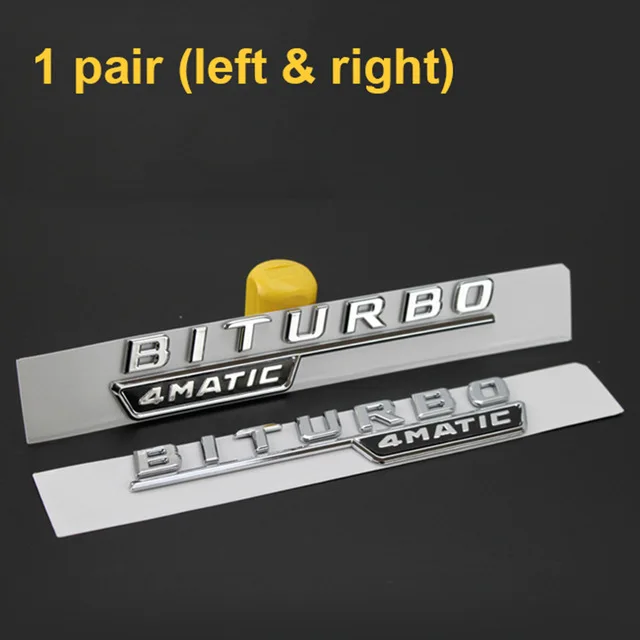 Letter Emblem for Mercedes Benz AMG V12BITURBO V8 BITURBO 4MATIC+ TURBO 4MATIC C