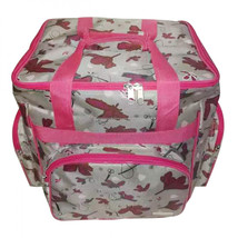 Tutto Serger Accessory Bag Rose Gray with Pink Daisies with Pink Trim - $105.95