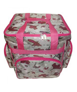 Tutto Serger Accessory Bag Rose Gray with Pink Daisies with Pink Trim - £84.89 GBP