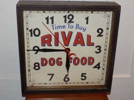 Vintage Time To Buy Rival Dog Food Advertising Clock - $351.45