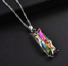 Rainbow Stone Necklace - Crystal Necklace - £13.21 GBP