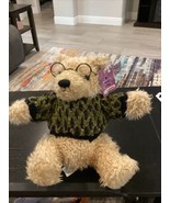 Dan Dee Dressy Teddy Bear Plush W Sweater And Glasses 10 Inch Limited Ed... - $14.85