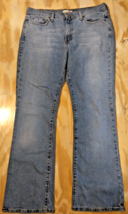 Levi&#39;s Women 515 Jeans Size 12M Light Blue Bootcut Mid Rise Distressed M... - £21.93 GBP