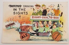 Drunks Drinking Postcard &quot;Drinking in the Sights&quot; Canada Travel Card - $16.63