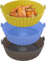 3 Pack 5.7 Inch Air Fryer Silicone Liners, Silicone Air Fryer Basket easy clean - £5.38 GBP