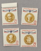 Lot 4 Champion of Liberty Issue 8 Cent Stamps Unused - £2.35 GBP
