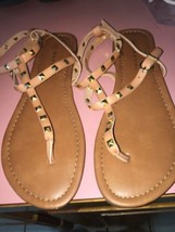 massini size 8 brown sandals rhinestones - £26.13 GBP