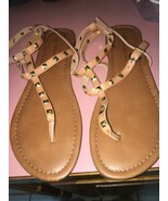 massini size 8 brown sandals rhinestones - $47.41 CAD
