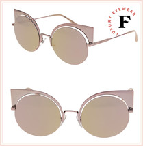 FENDI EYESHINE 0177 Metal Rose Pink Mirrored Sunglasses FF0177S Women Authentic - £221.58 GBP