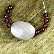 Coated Moonstone Garnet Beads Faceted Briolette Natural Jewelry Loose Ge... - £2.09 GBP