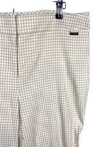 Calvin Klein 16W Dress Pants Tan Beige &amp; White Gingham Check Stretch Women - $33.23