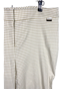 Calvin Klein 16W Dress Pants Tan Beige &amp; White Gingham Check Stretch Women - $629.86 MXN
