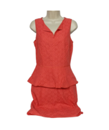 Max Studio Sheath Dress Size 2 Coral Sleeveless V Neck Crochet Ruffles Z... - £23.30 GBP