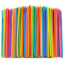 100 Pcs Colorful Flexible Plastic Straws, Disposable Bendy Straws, 10.2&quot; Long An - £10.38 GBP