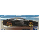 Ferrari Testarossa Blue Card Hot Wheels, 1991 # 35, Black with Gold Lace... - $15.79