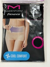 Maidenform Women&#39;s Flexees Boyshorts FP0050 XL Black Firm Shapes Cool Comfort - $7.86