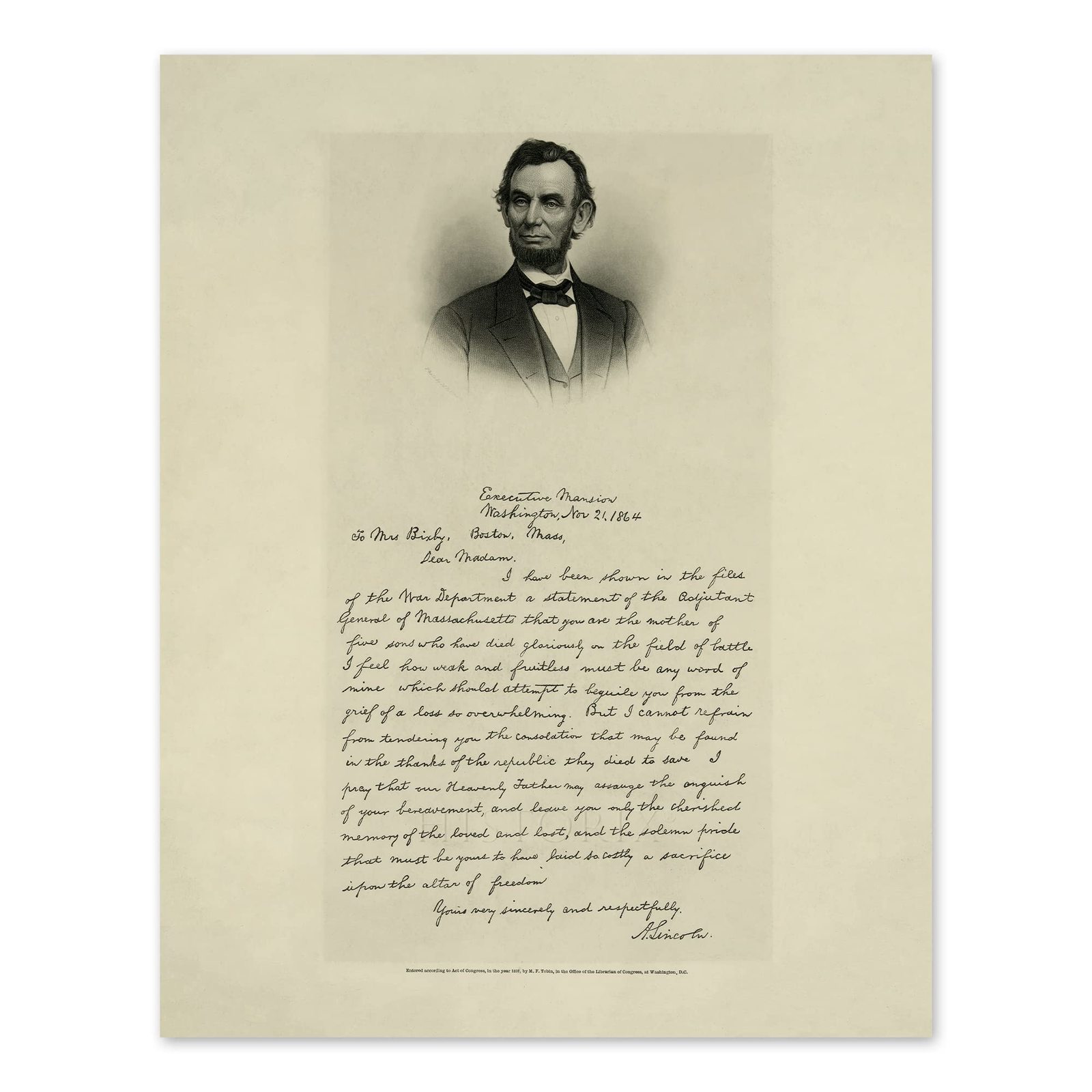 HISTORIX Vintage 1892 Abraham Lincoln Photo Print - 11x14 Inch Vintage L... - £19.95 GBP