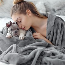 Bedsure Fleece Blankets Twin Size Grey - 300GSM Lightweight - £24.54 GBP