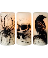Battery-Operated Halloween Themed Led Candles, Horror Spooky Decoration, - £30.46 GBP