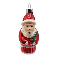 Christmas Ornament Blown Glass Santa Claus Red Holiday Decoration Xmas Vintage - £17.97 GBP