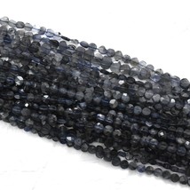 Natural Iolite 5-6mm Faceted Coin Gemstone Beads Wholesale 13&quot; Strand BDS-1114 - £41.48 GBP