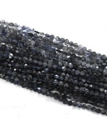 Natural Iolite 5-6mm Faceted Coin Gemstone Beads Wholesale 13&quot; Strand BD... - £40.84 GBP