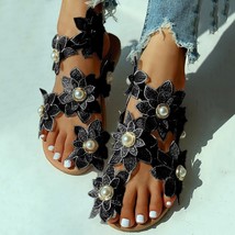 Dals boho style summer shoes for women flat sandals beach shoes 2020 flowers flip flops thumb200