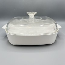 Corning Ware MW-A-10 Microwave Browning 10&quot; Square Dish Milk Glass White &amp; Lid - £15.65 GBP