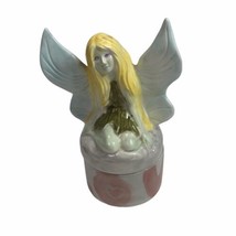 Vintage Fairy Sprite Porcelain Trinket Jewelry Box Y2K May Co KEW Love Fantasy - £23.70 GBP