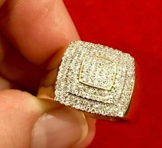Finto 2.20 Carati Diamante Uomo 14K Placcato Oro Giallo Fede Nuziale - £119.46 GBP