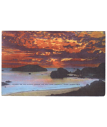 Postcard-Sunset on the Pacific Where the Sun Bids Goodnight-Linen-CA2 - $77.98 MXN