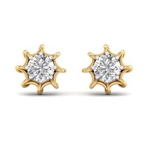 14K or Jaune Plaqué 0.50Ct Simulé Mini Solitaire Boucles D&#39;Oreilles Pour Femme - £52.61 GBP