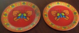 Vintage Set of Two Miniature Dinner Plates – Tin –1971 Island Toy Ltd.–H... - $11.87