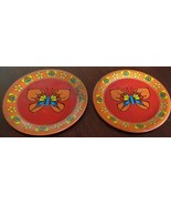 Vintage Set of Two Miniature Dinner Plates – Tin –1971 Island Toy Ltd.–H... - $225.99 MXN