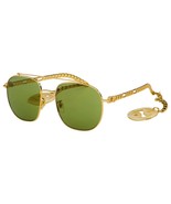 Gucci Sunglasses GG0727S 003 Gold/Green Lens 58mm - $367.63