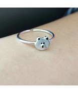 925 sterling silver ring Band silver teddy bear Cartoons size 5 6 7 Girls - £8.02 GBP
