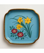 Vintage Square Ceramic Floral Trinket Dish With Gold Rim - €33,04 EUR