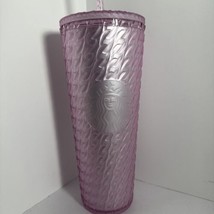 Starbucks 2024 Matte Light Pink Soft Touch Chain Link Venti Cold Cup Tum... - £23.29 GBP