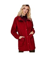 Free People Fleece Jacket Medium 8 10 OVERSIZED Red Snaps + Zip SOFT Com... - £93.83 GBP