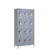 Secure 12-Door 72&quot; Gray Metal Lockers with Key Locks - $7,416.58 MXN