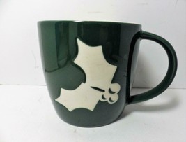 STARBUCKS 2011 Porcelain Large Coffee Mug with Christmas Holly Leaf Logo - £10.58 GBP