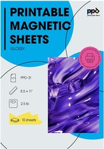 Ppd 10 Sheets Printable Inkjet Magnetic Sheets Glossy Finish Premium, Pp... - £24.37 GBP
