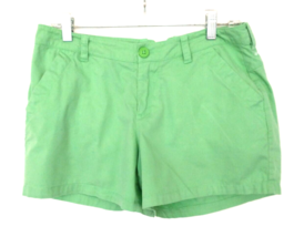 Columbia Shorts Women&#39;s Size 8 Spring Green Flat Front 100% Cotton Button Zipper - £12.66 GBP
