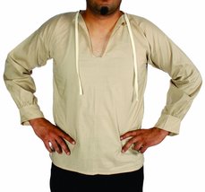 Alexanders Costumes Men&#39;s Muslin Peasant Shirt, Natural, Medium - $9.99