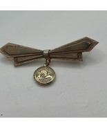 Elegant Gold Bow locket brooch - $12.00