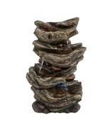 Brown Wood Water Fountain, 4-Tier LED - $1,846.64 MXN