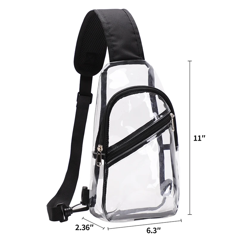 TINYAT Clear Chest Bags For Men Women Waterproof Transparent PVC Crossbo... - £36.27 GBP