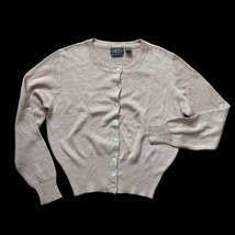 17 North 2 Ply 100% SiLK Cardigan WOMENS SMALL Light Pink Button Classic - $333.40 MXN