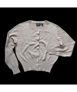 17 North 2 Ply 100% SiLK Cardigan WOMENS SMALL Light Pink Button Classic - $330.58 MXN
