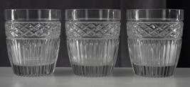 Vintage Crystal Barware 3PC Lot Ribbed X Pattern Old Fashioned Liquor Gl... - £19.27 GBP